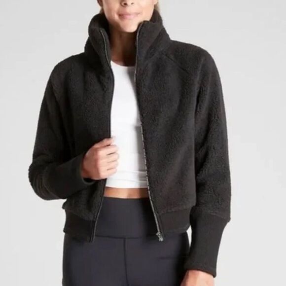 Athleta Tugga Sherpa Zip Up Jacket, Size L - Picture 1 of 12